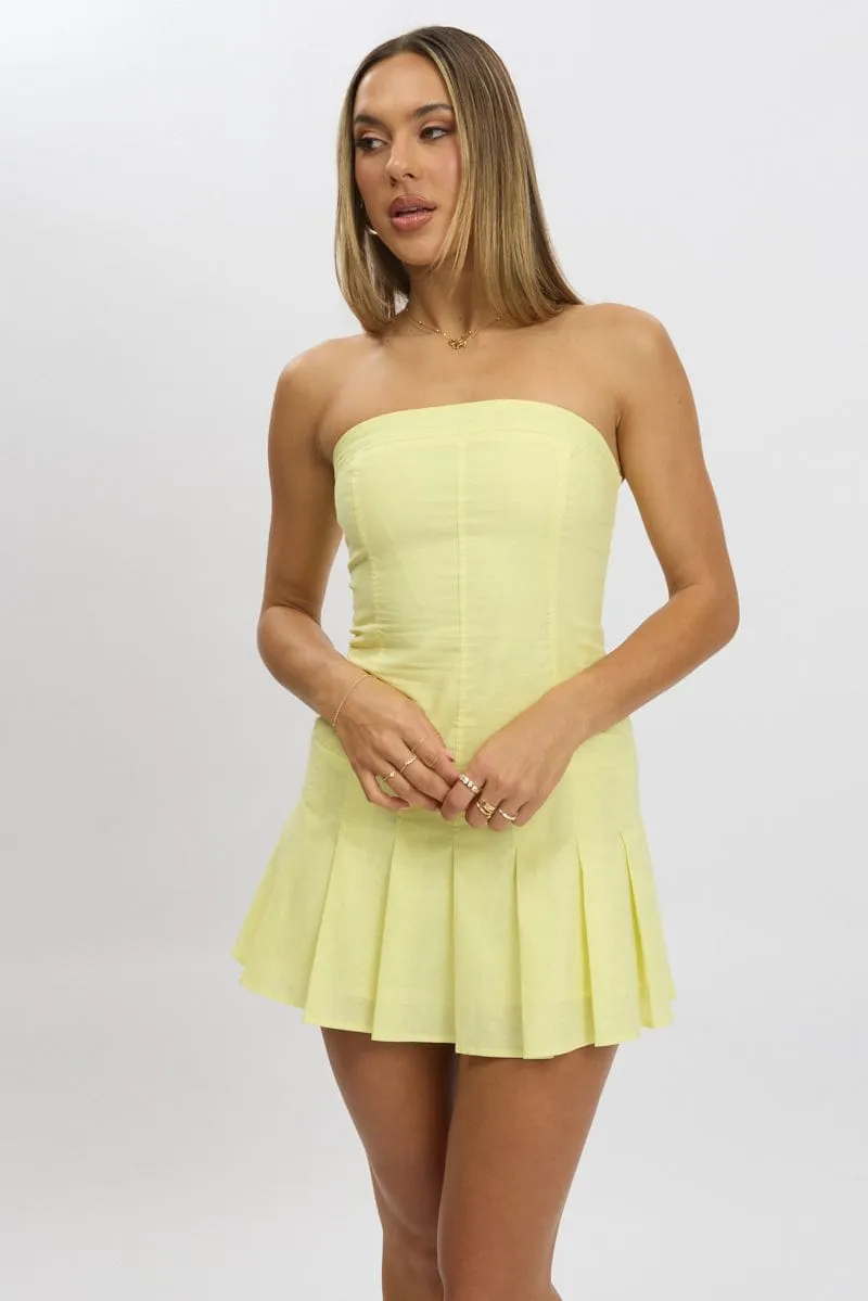 Yellow Strapless Mini Dress sold by Ally Fashion product image thumbnail 3