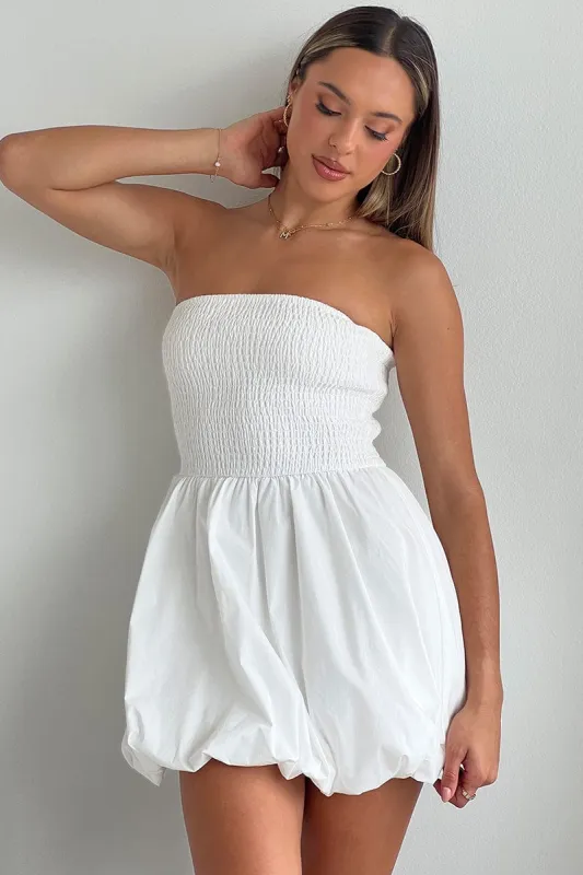 White Bubble Mini Dress Strapless sold by Ally Fashion