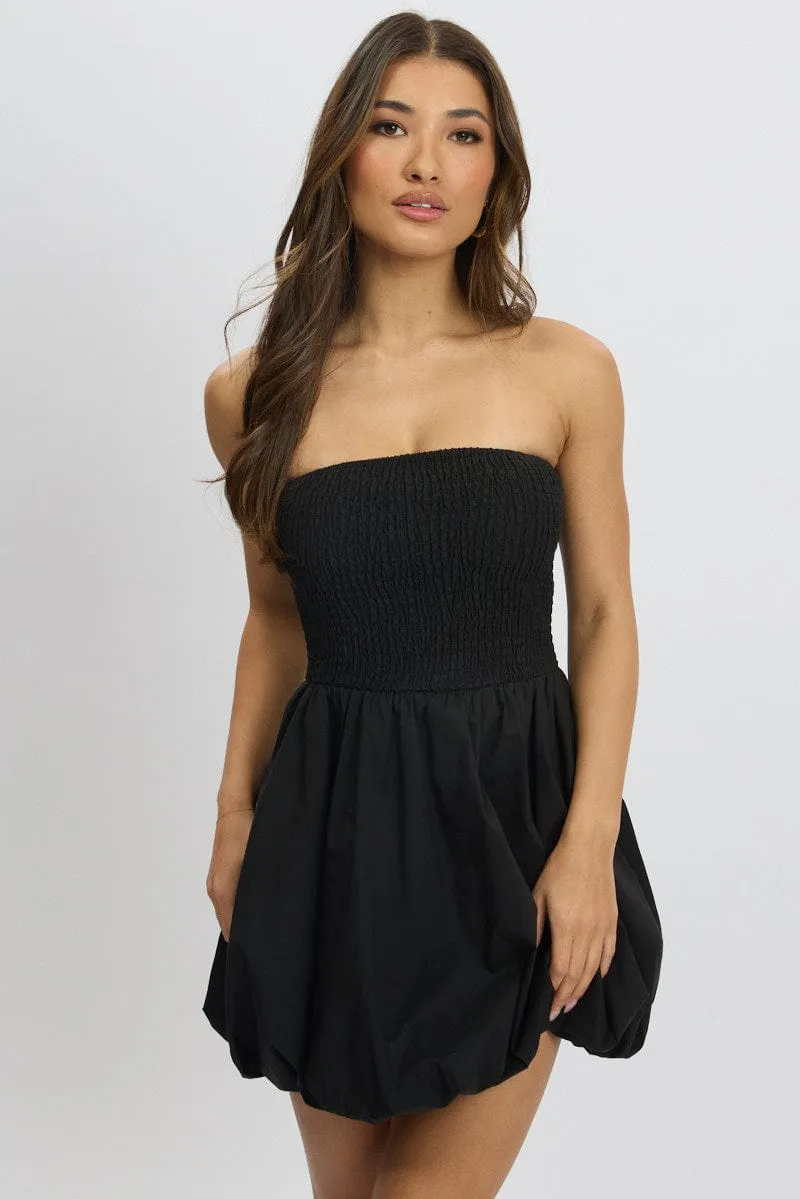 Black Bubble Mini Dress Strapless sold by Ally Fashion product image thumbnail 3