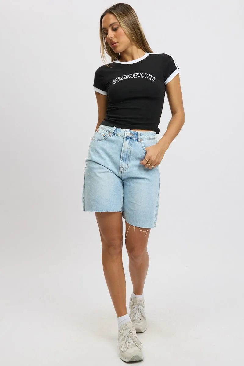 Denim Jorts Mid Rise sold by Ally Fashion product image thumbnail 2