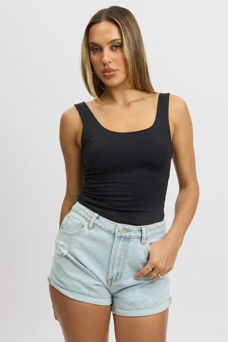 Black Supersoft Top U Neck Sleeveless sold by Ally Fashion product image thumbnail 3
