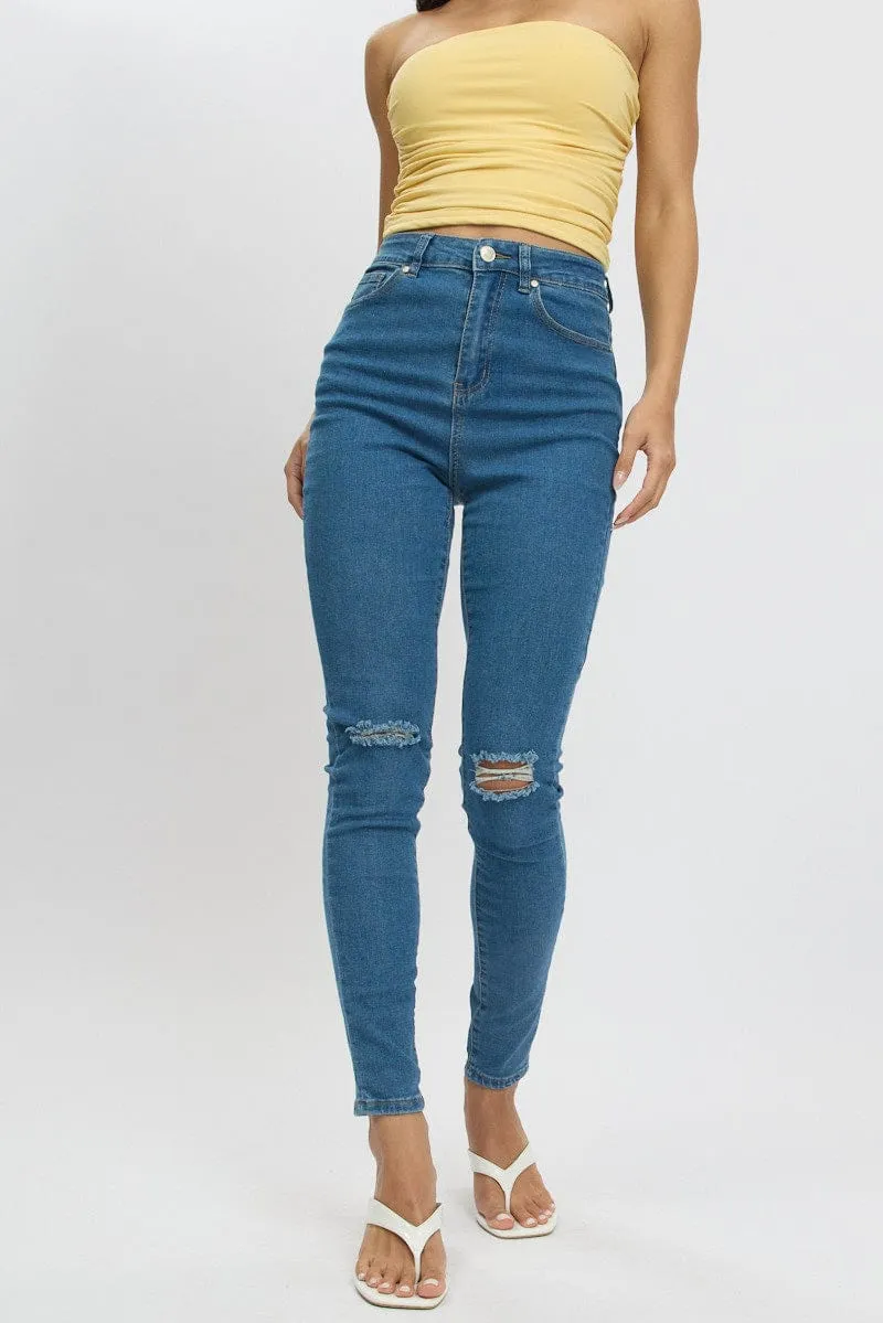 Denim Skinny Jean High Rise sold by Ally Fashion product image thumbnail 3