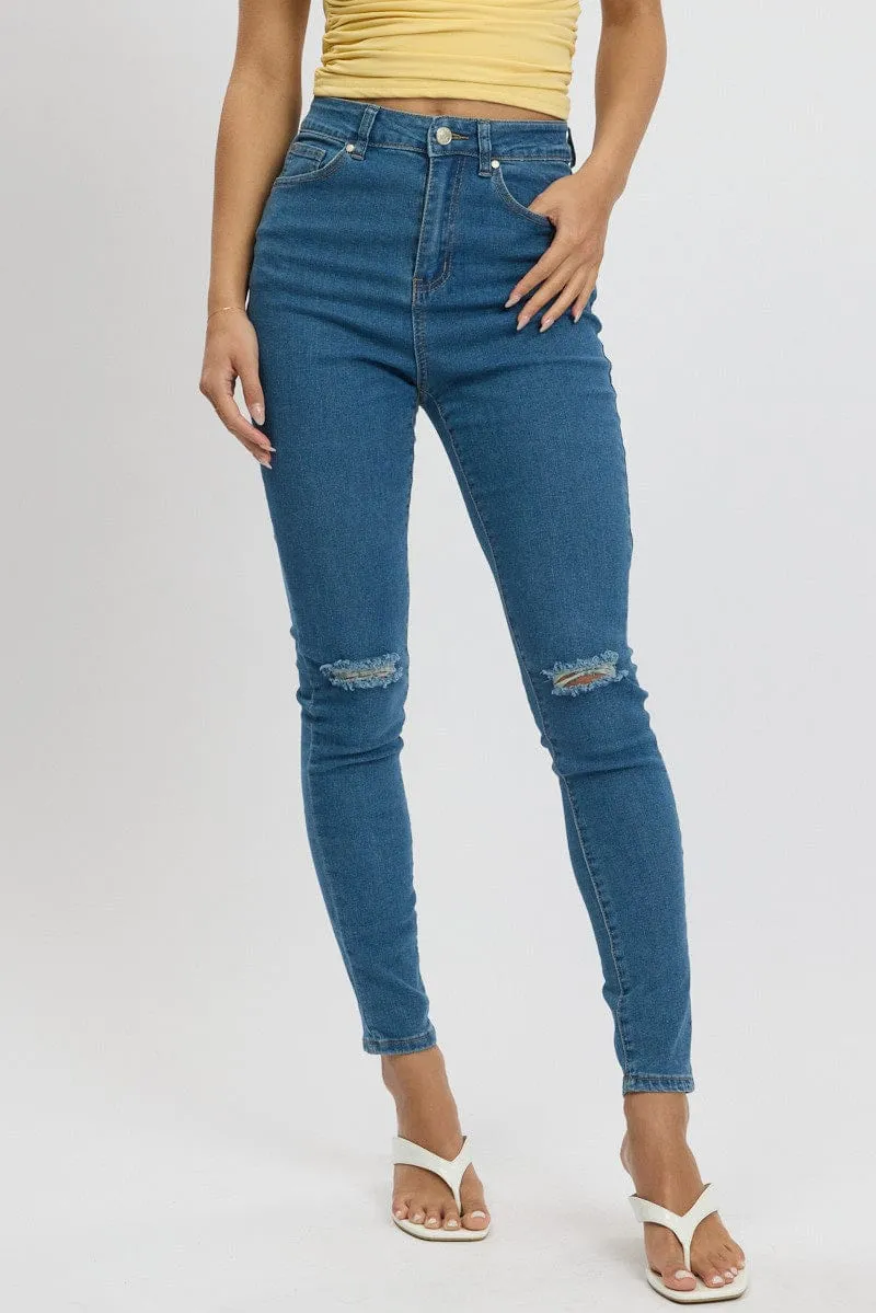 Denim Skinny Jean High Rise sold by Ally Fashion