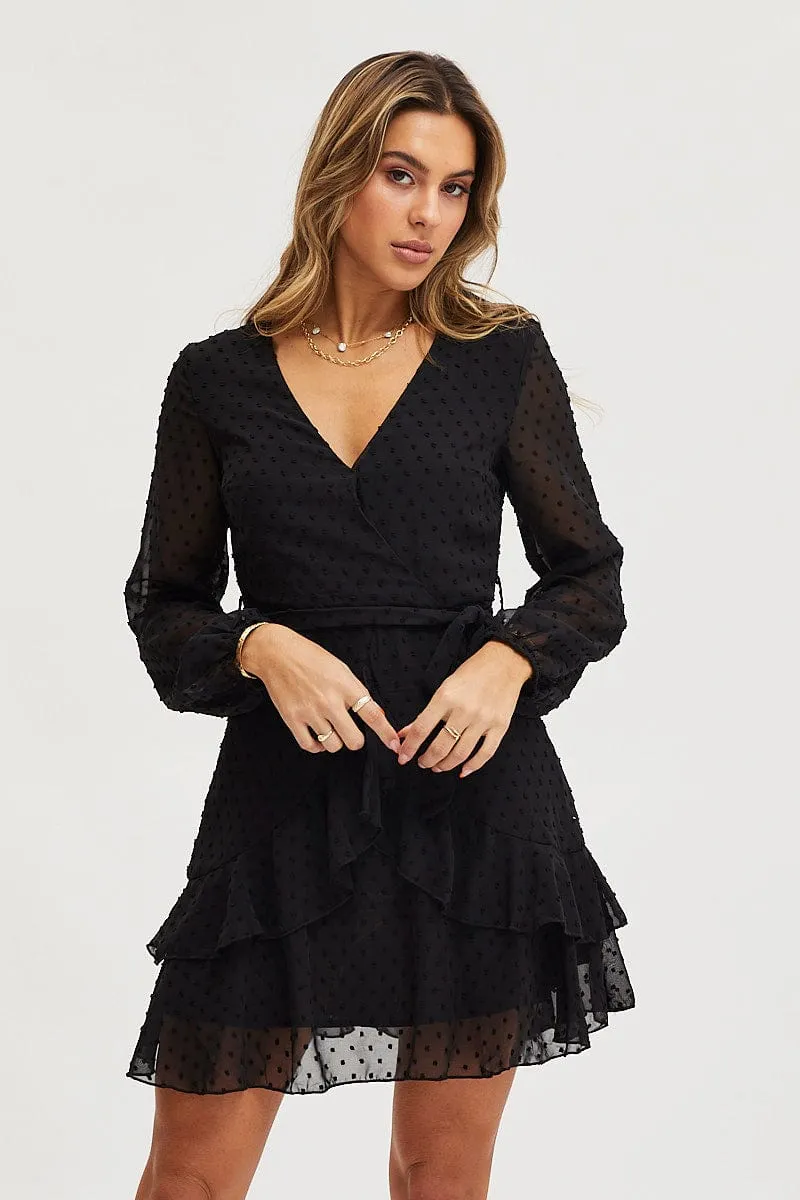 Black Skater Dress Long Sleeve Mini sold by Ally Fashion
