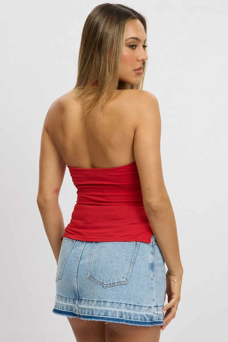 Red Halter Neck Top Sleeveless Supersoft sold by Ally Fashion product image thumbnail 5