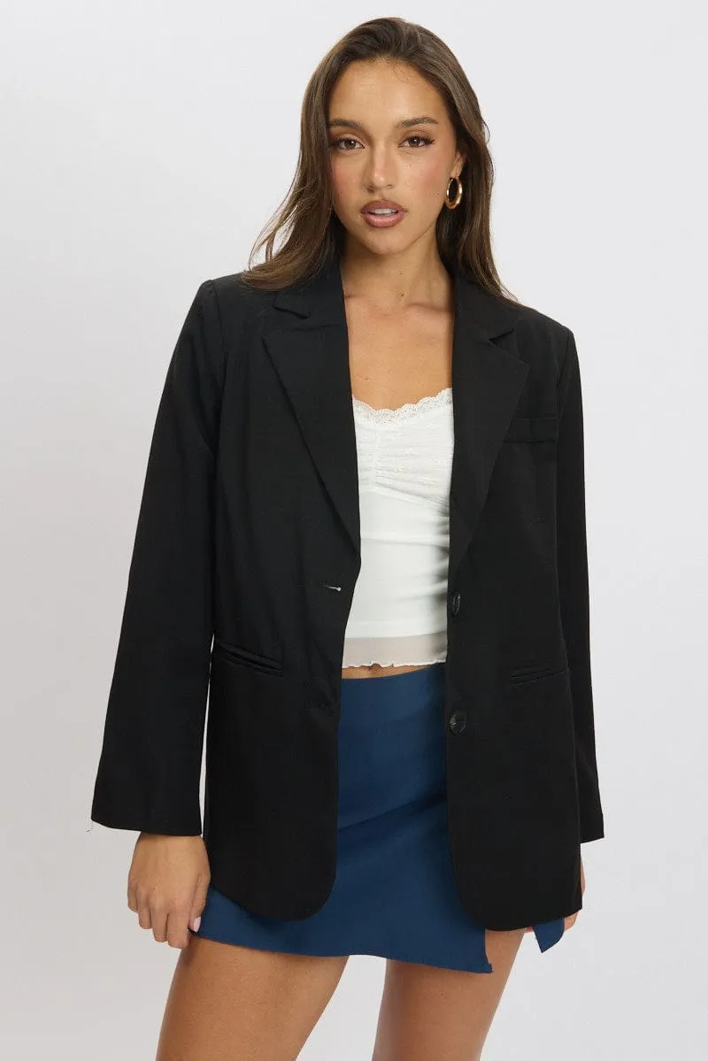 Black Oversized Blazer Long Sleeve sold by Ally Fashion product image thumbnail 3