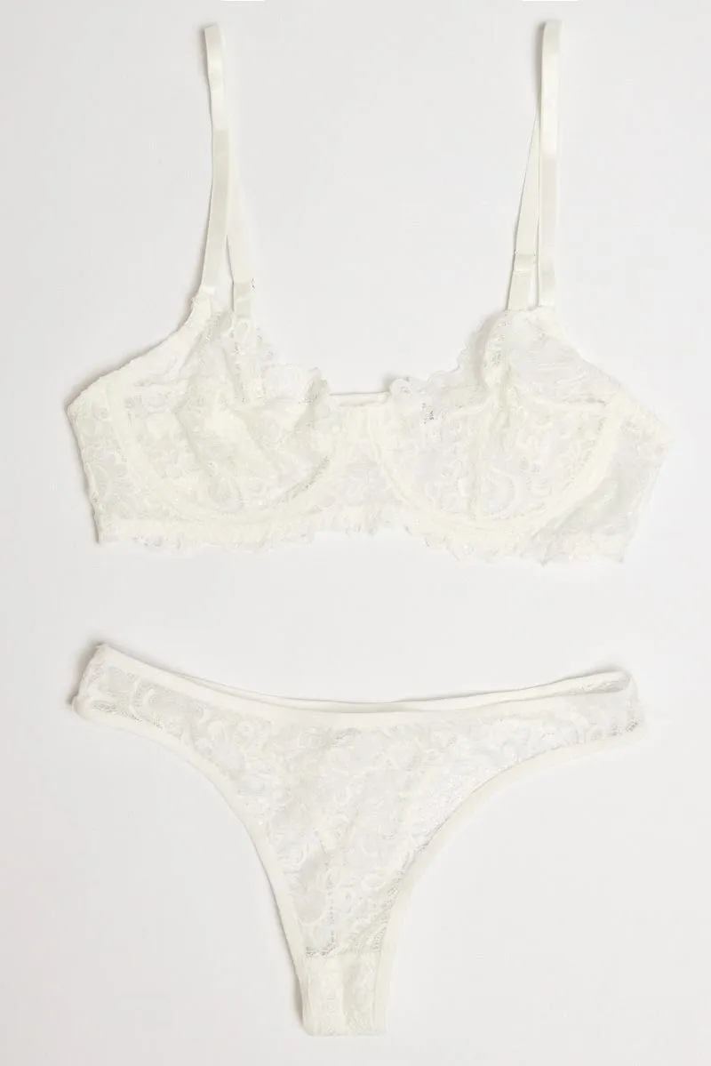 White Lace Lingerie Set sold by Ally Fashion