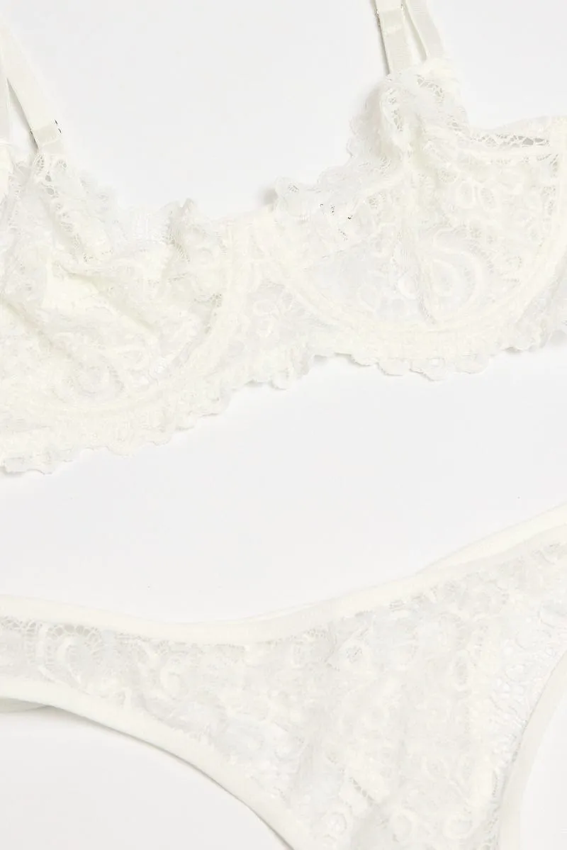 White Lace Lingerie Set sold by Ally Fashion product image thumbnail 2