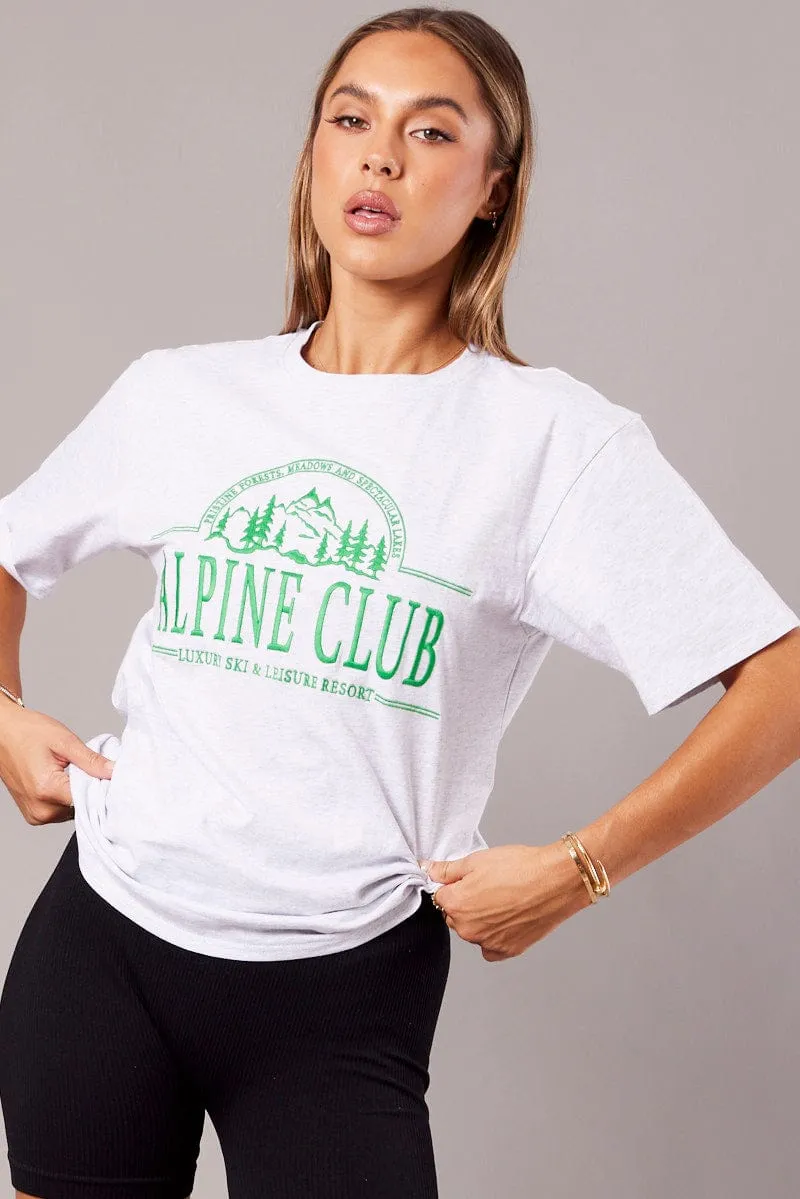 Grey Graphic Tee Short Sleeve sold by Ally Fashion product image thumbnail 3