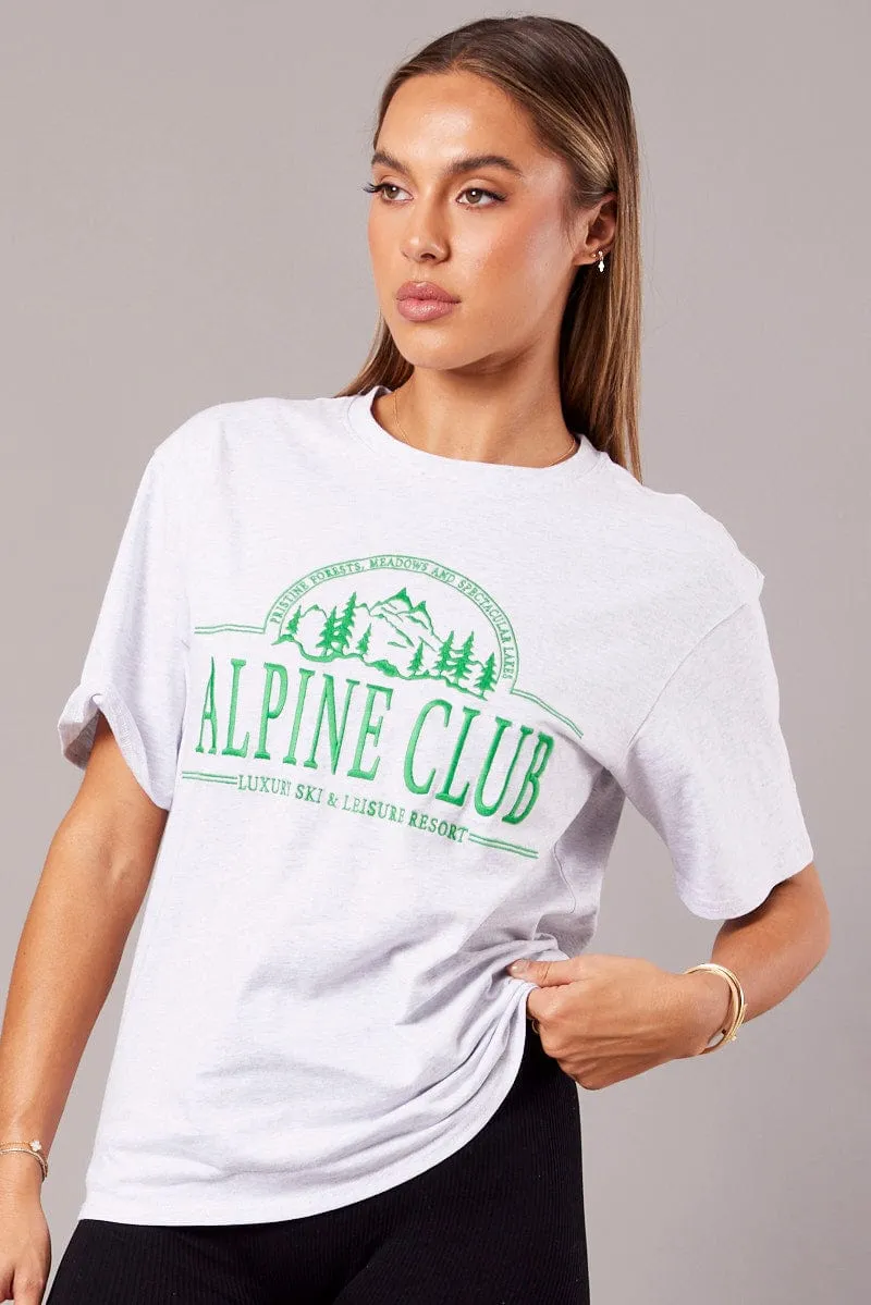 Grey Graphic Tee Short Sleeve sold by Ally Fashion