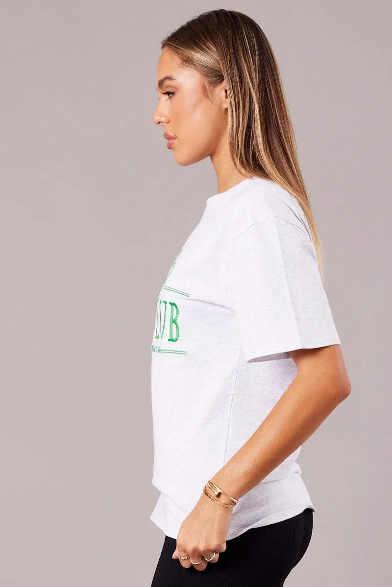 Grey Graphic Tee Short Sleeve sold by Ally Fashion product image thumbnail 4