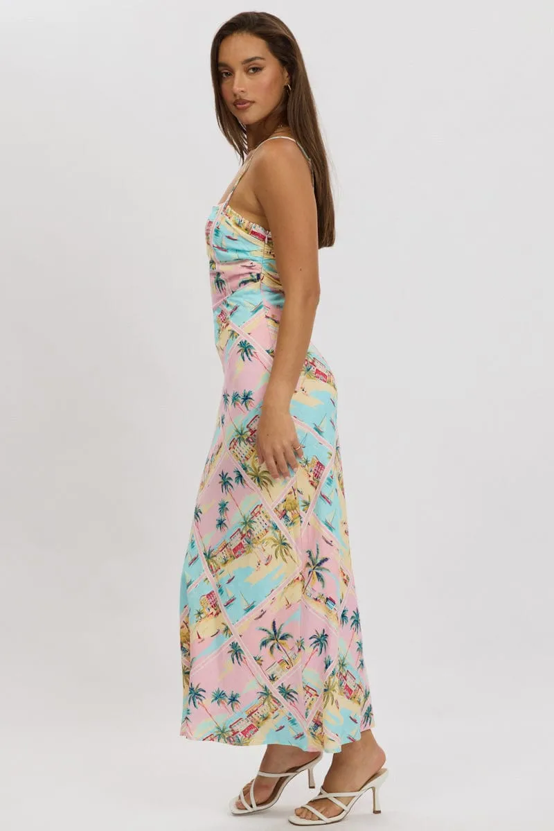 Multi Abstract Maxi Dress Cut Out Detail sold by Ally Fashion product image thumbnail 4