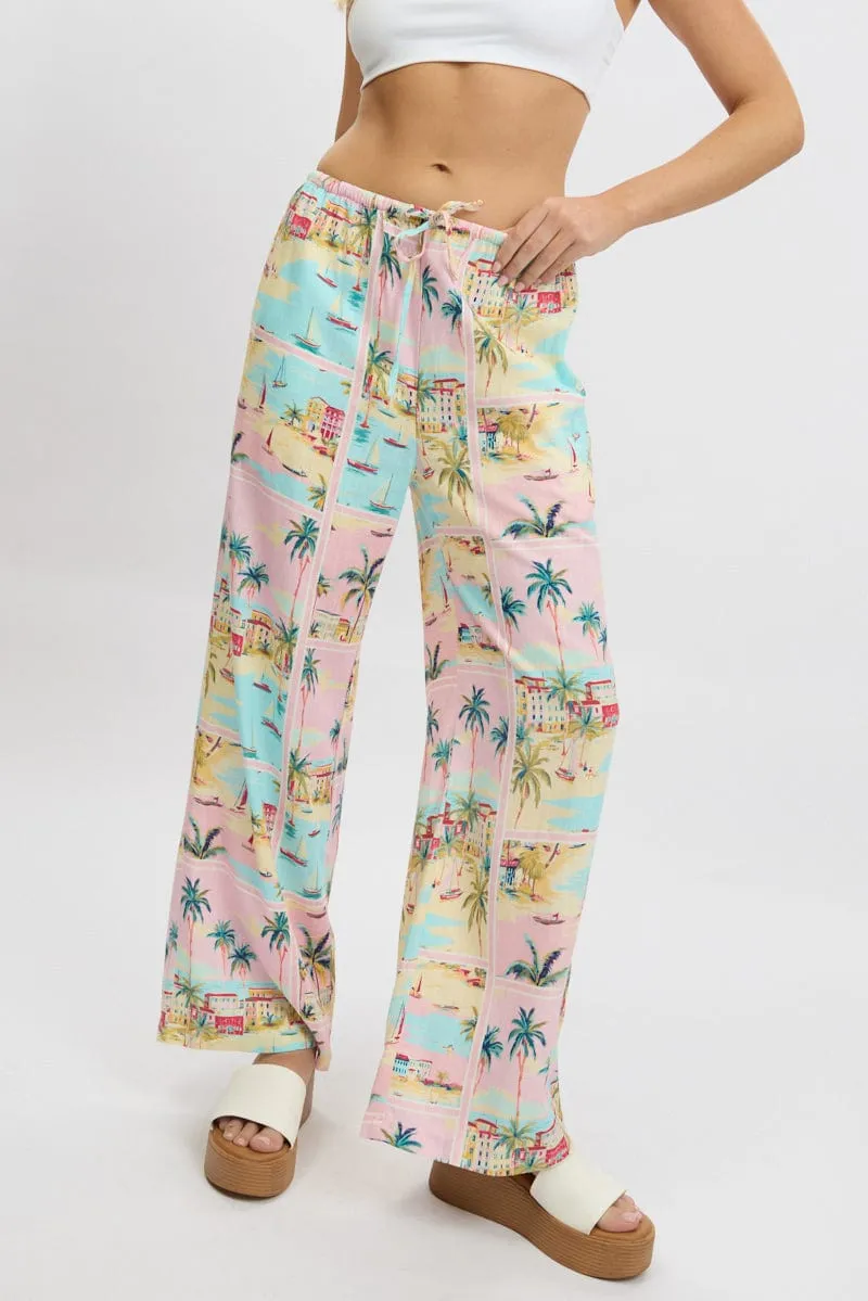 Multi Abstract Wide Leg Pants High Rise sold by Ally Fashion product image thumbnail 2