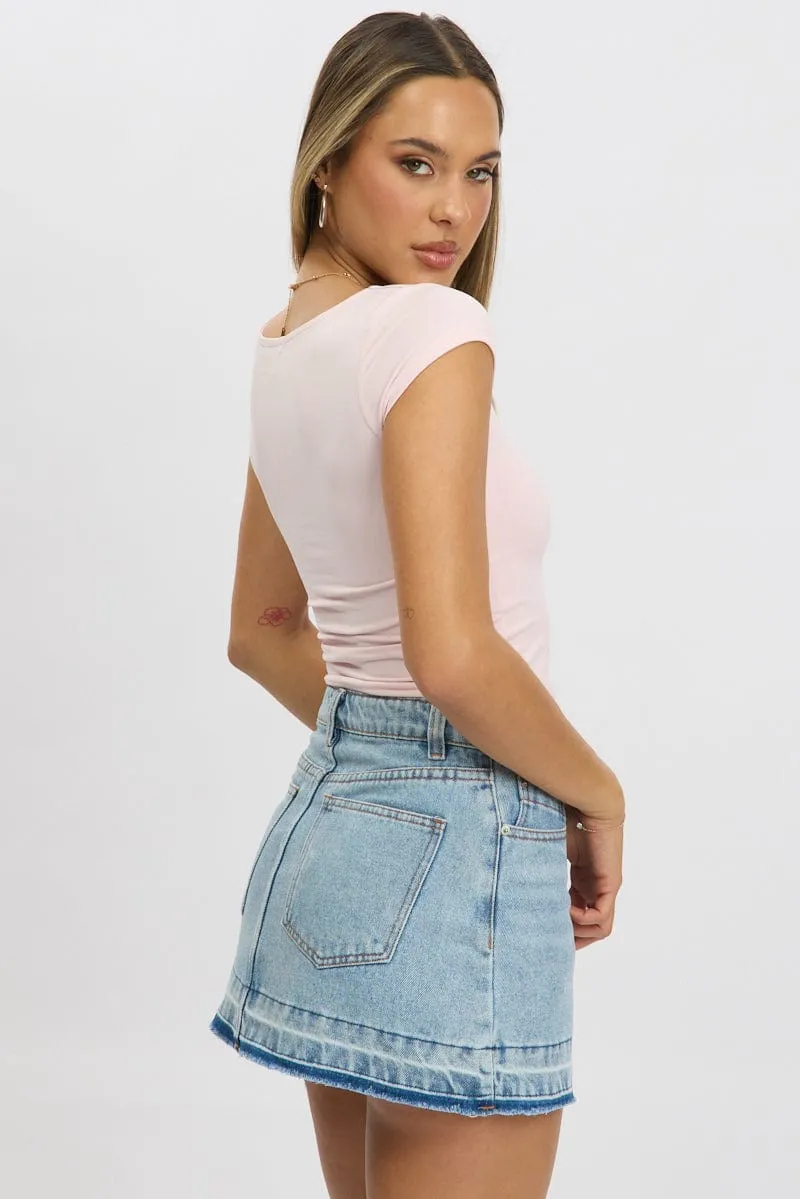 Pink Supersoft Top Short Sleeve Scoop Neck sold by Ally Fashion product image thumbnail 5