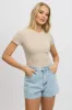 Brown T shirt Short Sleeve Crew Neck Supersoft sold by Ally Fashion