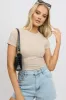 Brown T shirt Short Sleeve Crew Neck Supersoft sold by Ally Fashion