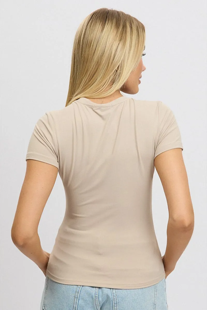 Brown T shirt Short Sleeve Crew Neck Supersoft sold by Ally Fashion product image thumbnail 5