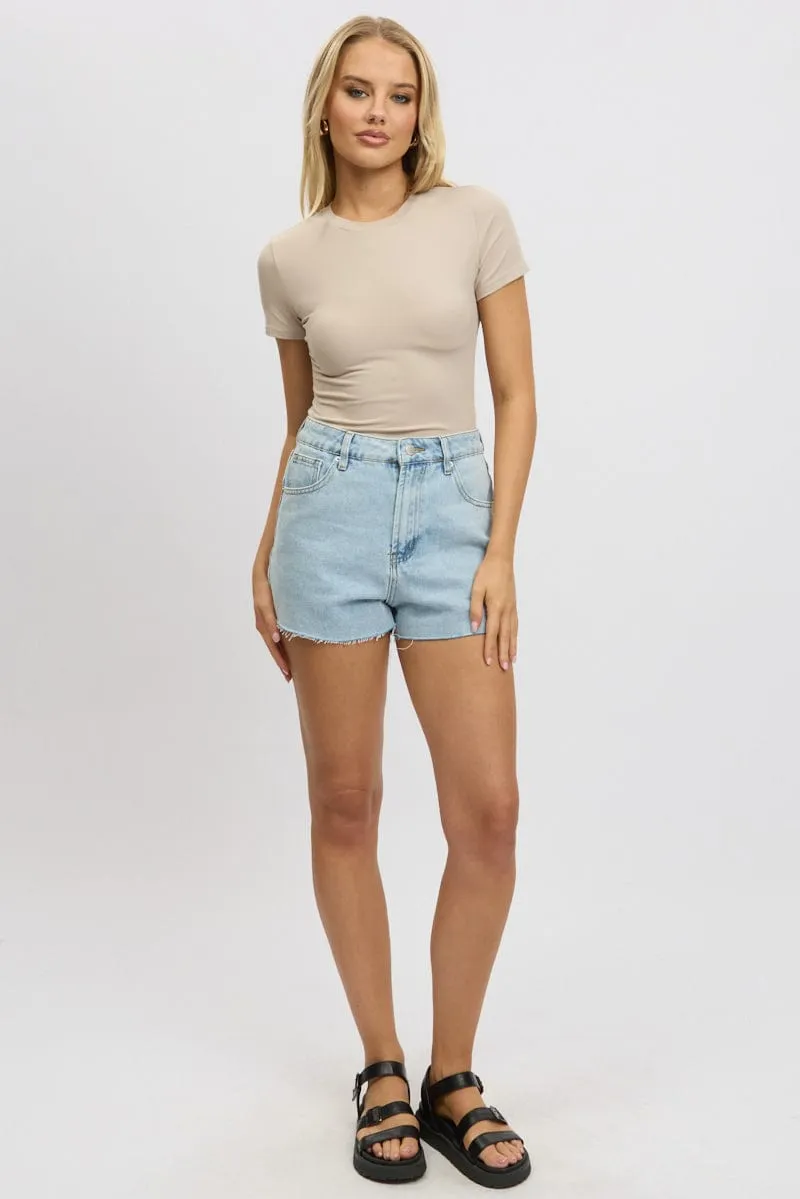 Brown T shirt Short Sleeve Crew Neck Supersoft sold by Ally Fashion product image thumbnail 2