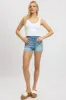 Denim Skinny Short High Rise Rolled Hem sold by Ally Fashion