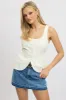 White Linen Vest Tailored sold by Ally Fashion
