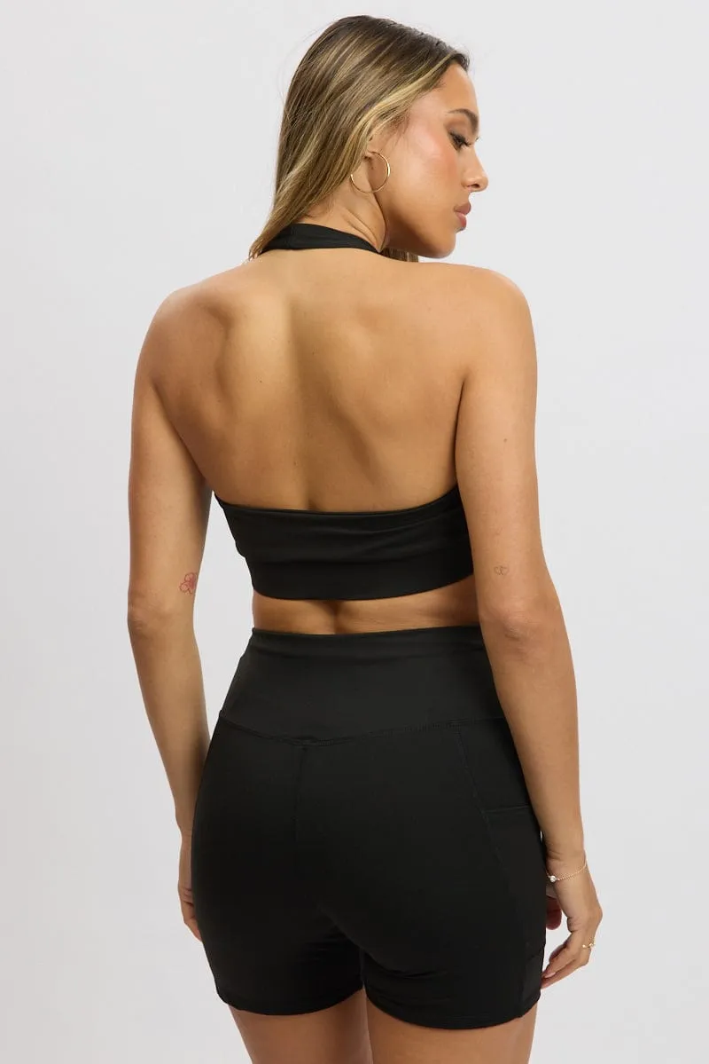 Black Halter Bralette Top sold by Ally Fashion product image thumbnail 5