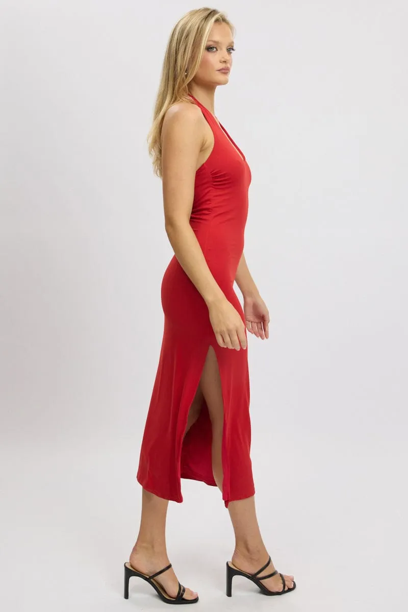 Red Bodycon Dress Halter Neck sold by Ally Fashion product image thumbnail 4