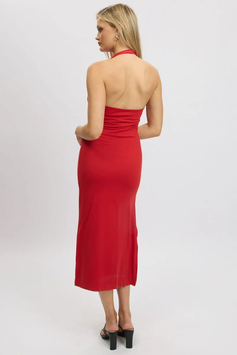 Red Bodycon Dress Halter Neck sold by Ally Fashion product image thumbnail 5