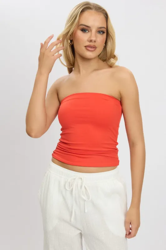 Red Supersoft Bandeau Top sold by Ally Fashion