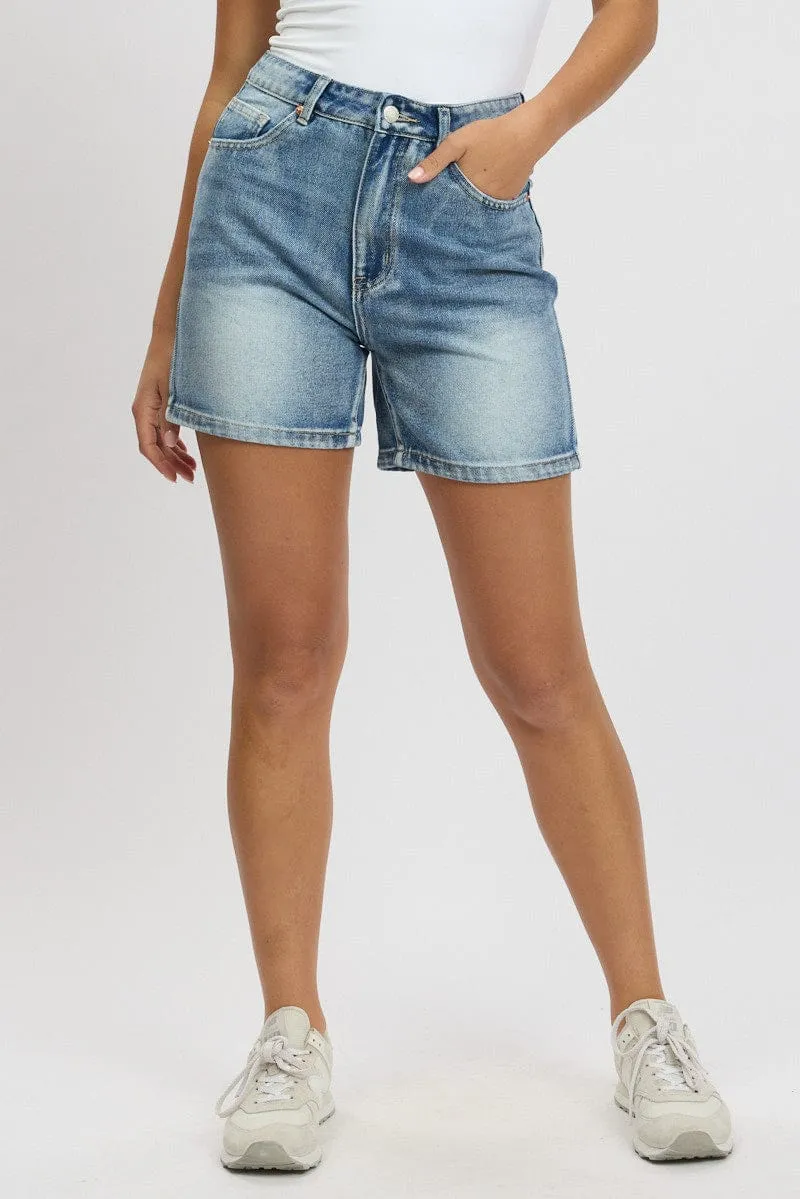 Denim Relaxed Shorts High Rise sold by Ally Fashion product image thumbnail 3