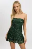 Green Mini Dress Strapless Sequin sold by Ally Fashion