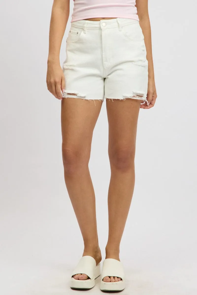 White Jorts High Rise sold by Ally Fashion product image thumbnail 3