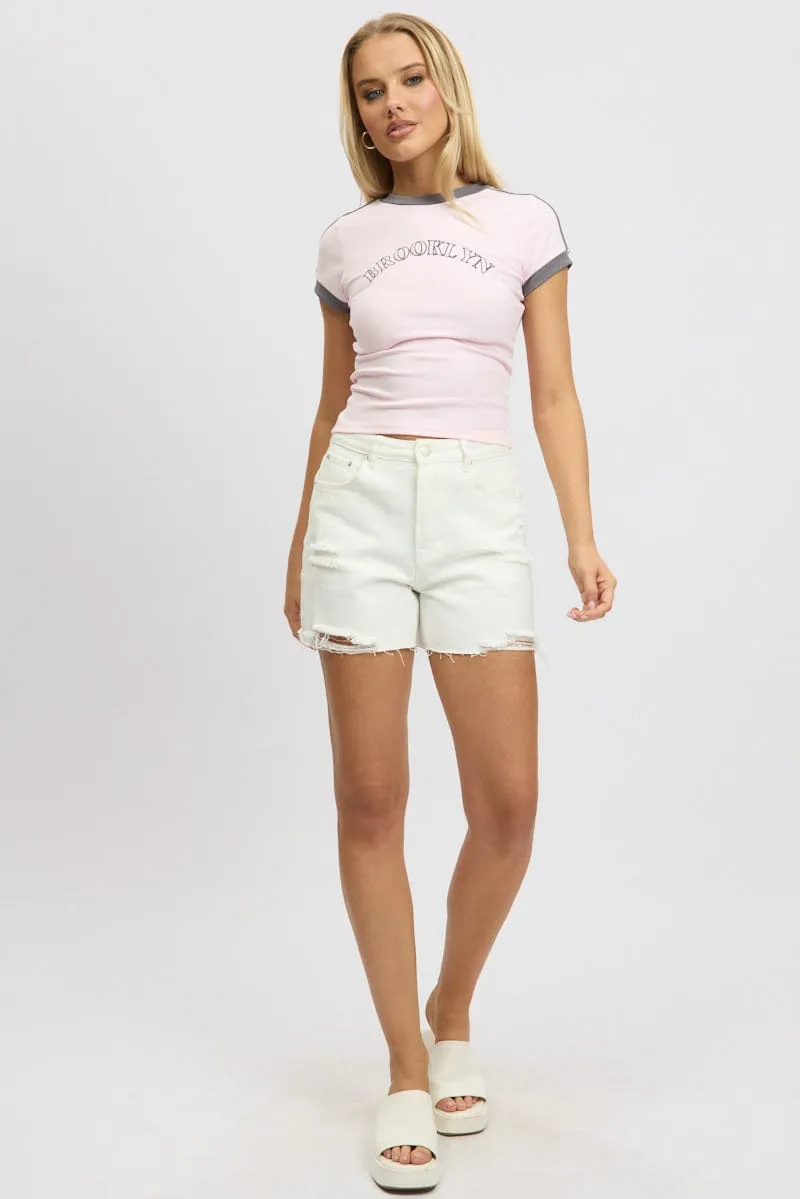 White Jorts High Rise sold by Ally Fashion product image thumbnail 2