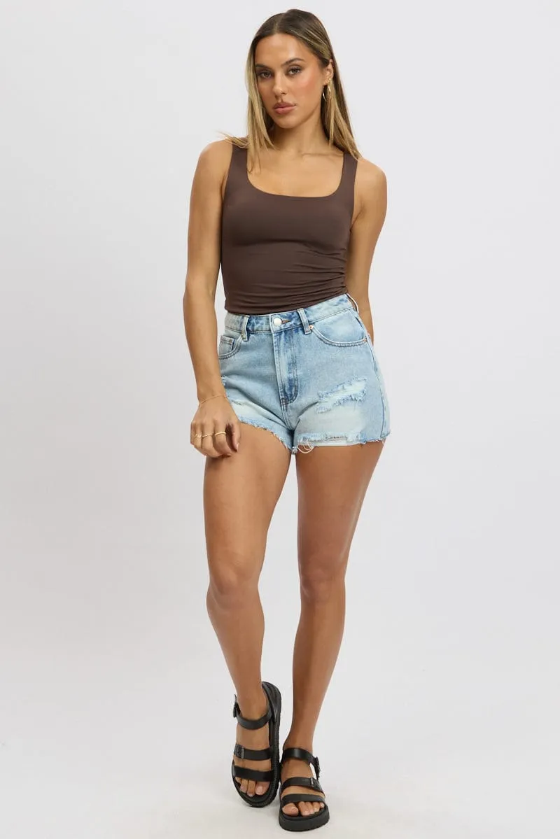 Denim Relaxed Shorts High Rise sold by Ally Fashion product image thumbnail 3