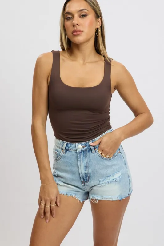 Denim Relaxed Shorts High Rise sold by Ally Fashion