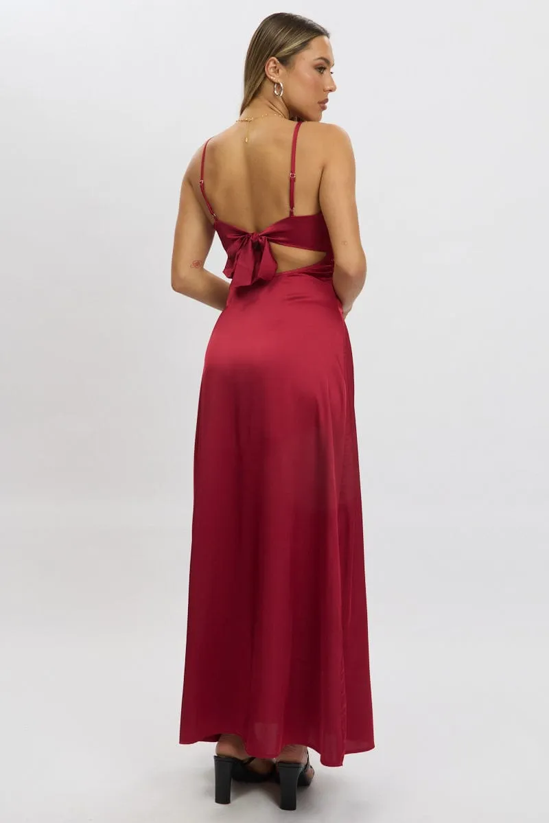 Red Maxi Dress Cut Out Satin sold by Ally Fashion product image thumbnail 5