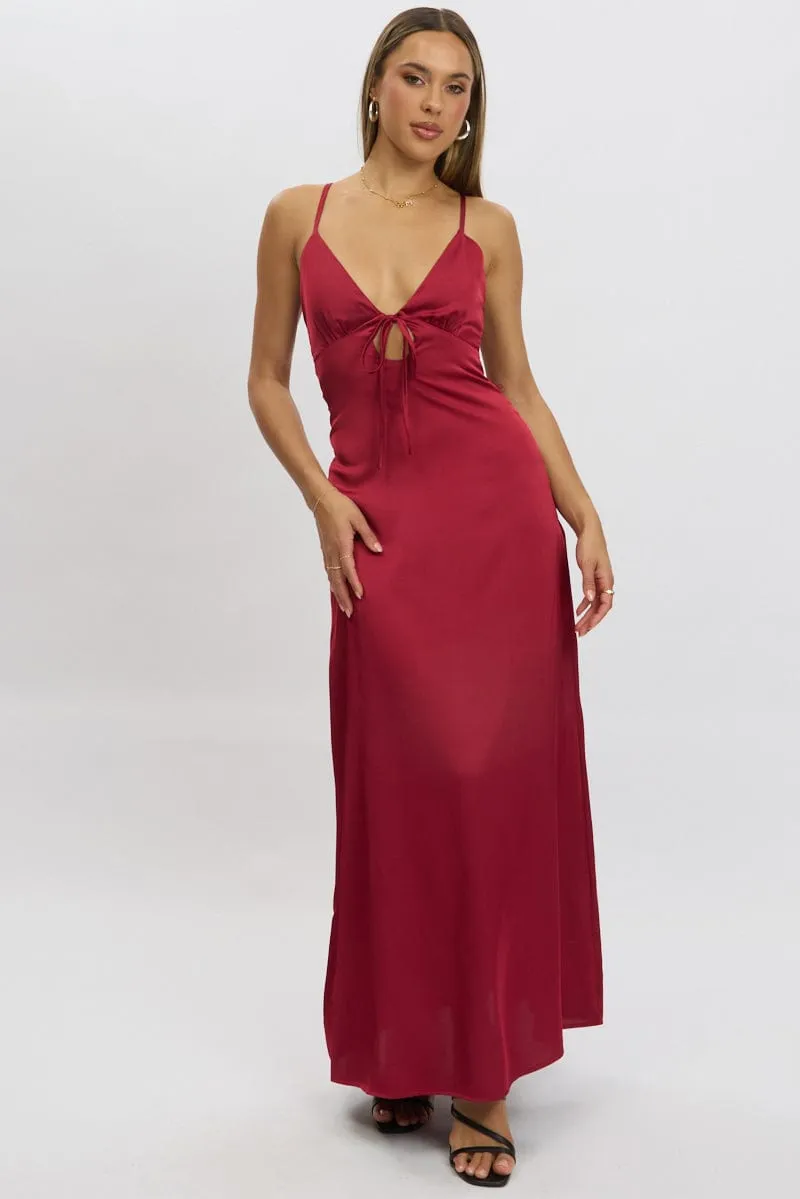 Red Maxi Dress Cut Out Satin sold by Ally Fashion product image thumbnail 3