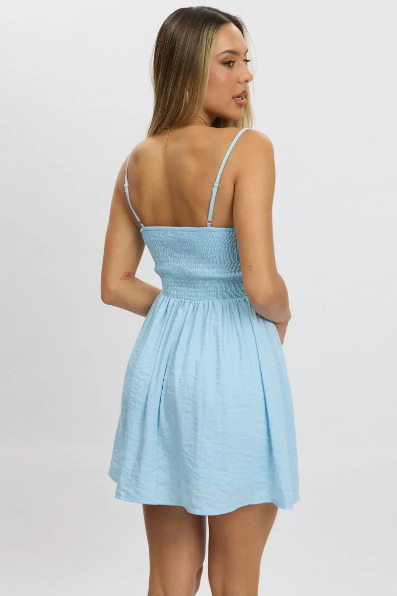 Blue Fit And Flare Dress Drop Waist Mini sold by Ally Fashion product image thumbnail 5