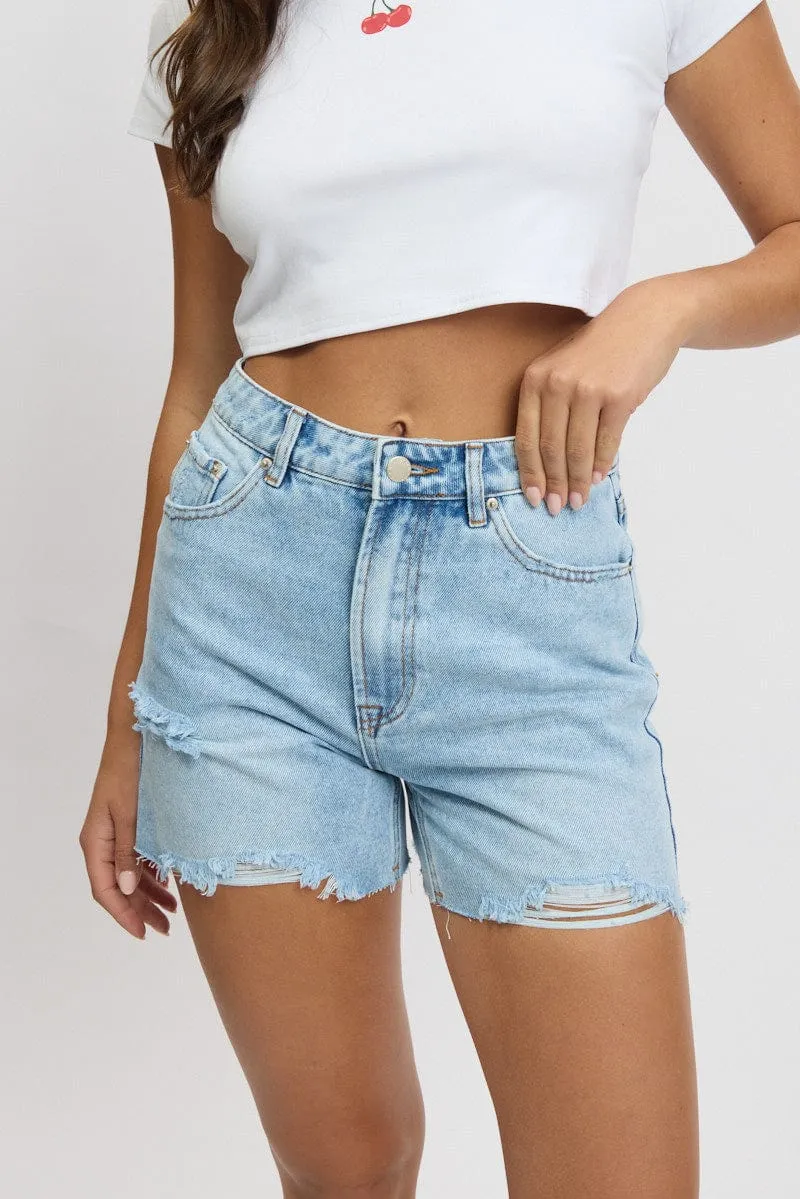 Denim Jorts High Rise sold by Ally Fashion