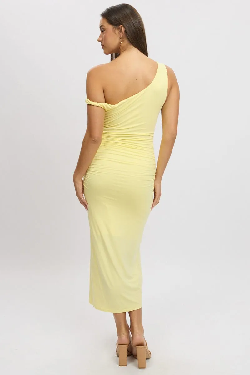 Yellow Bodycon Dress Twist Off Shoulder sold by Ally Fashion product image thumbnail 5