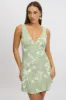 Green Abstract A Line Mini Dress Sleeveless sold by Ally Fashion