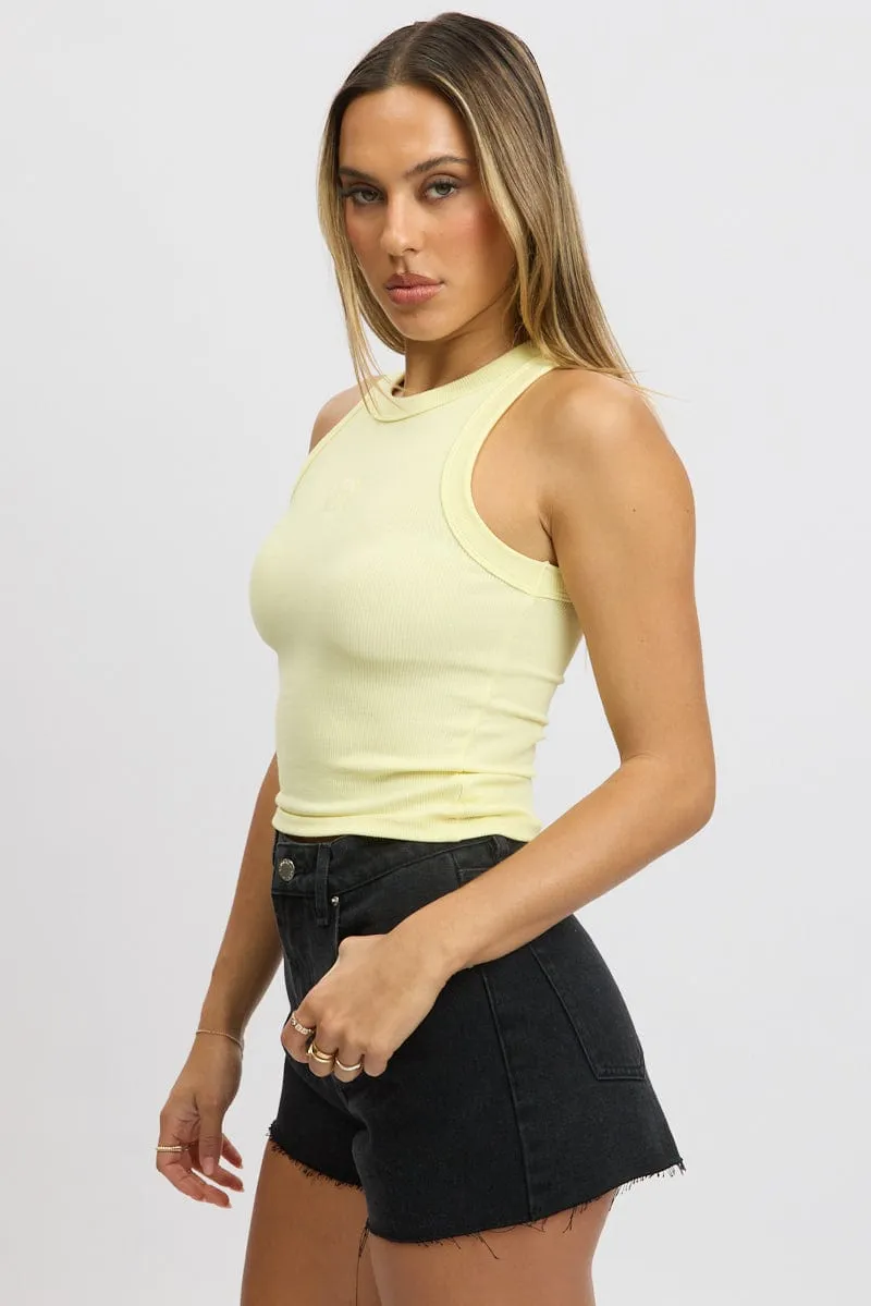 Yellow Rib Tank Sleeveless sold by Ally Fashion product image thumbnail 4