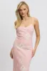 Pink Abstract Maxi Dress Bias Cut sold by Ally Fashion