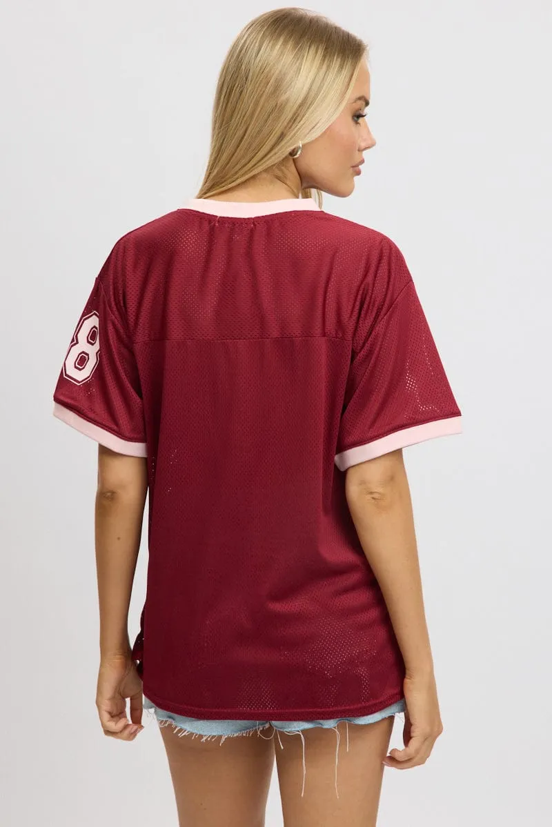 Red Graphic Tee Short Sleeve sold by Ally Fashion product image thumbnail 5