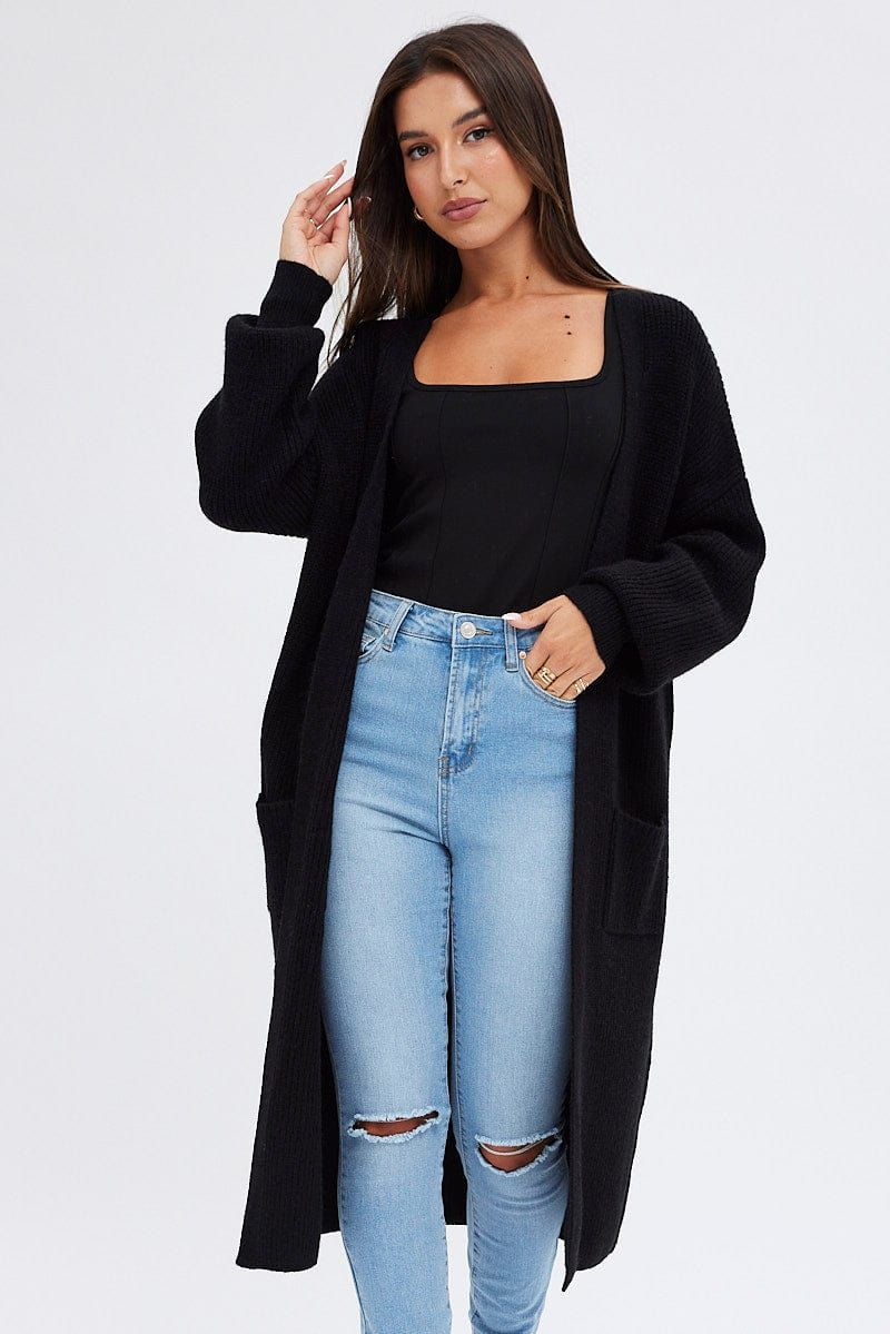 Black Longline Cardigan sold by Ally Fashion product image thumbnail 2