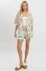 Multi Abstract Relaxed Shirt Short Sleeve Linen Blend sold by Ally Fashion