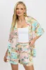 Multi Abstract Relaxed Shirt Short Sleeve Linen Blend sold by Ally Fashion