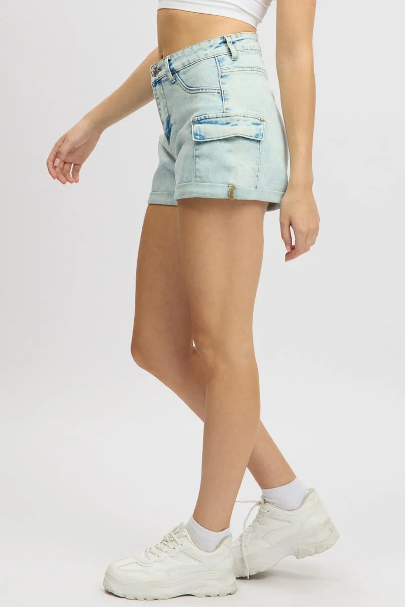 Denim Cargo Denim Short Mid Rise sold by Ally Fashion product image thumbnail 4