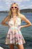 Multi Abstract Playsuit Halter Neck sold by Ally Fashion