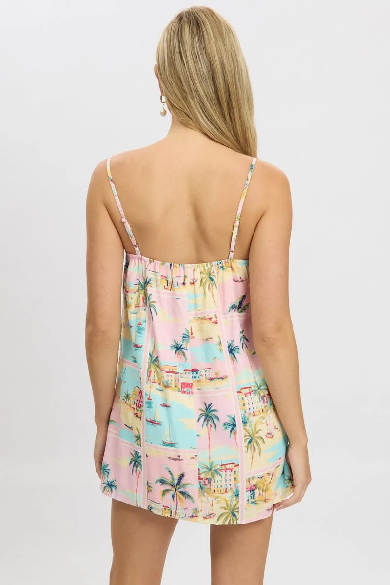 Multi Abstract Mini Dress Strappy Square Neck sold by Ally Fashion product image thumbnail 5