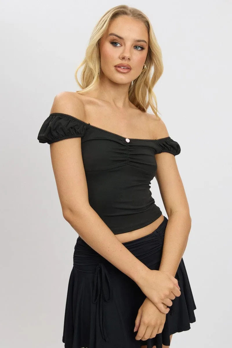 Black Top Short Sleeve sold by Ally Fashion